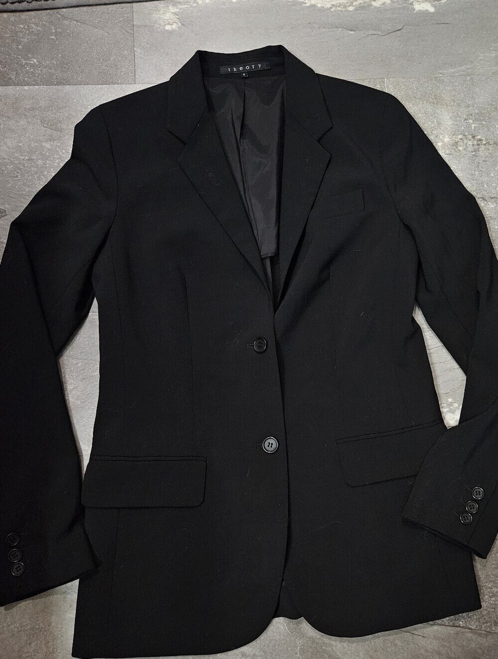 Theory Elegant Black Women's Blazer. Long Sleeve. Wool Blend. Size 8.